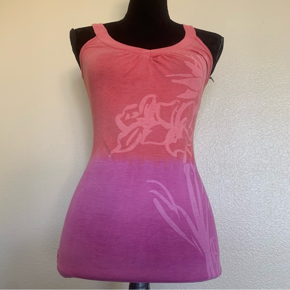 Rip Curl Pink and Purple Gradient Tank Top Vibtage Y2K